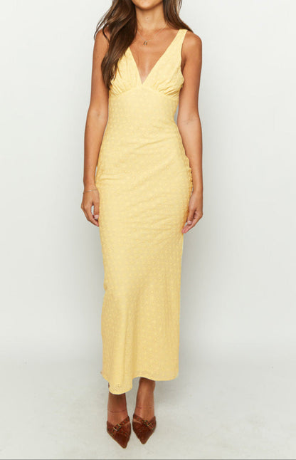 Rosina Yellow Midi Dress