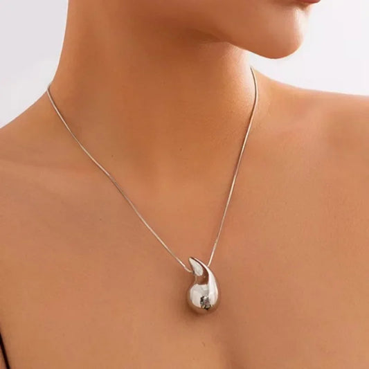 Snake Chain Pendant Choker Necklace Vintage Glossy Tear Aesthetic Jewelry Set Earring