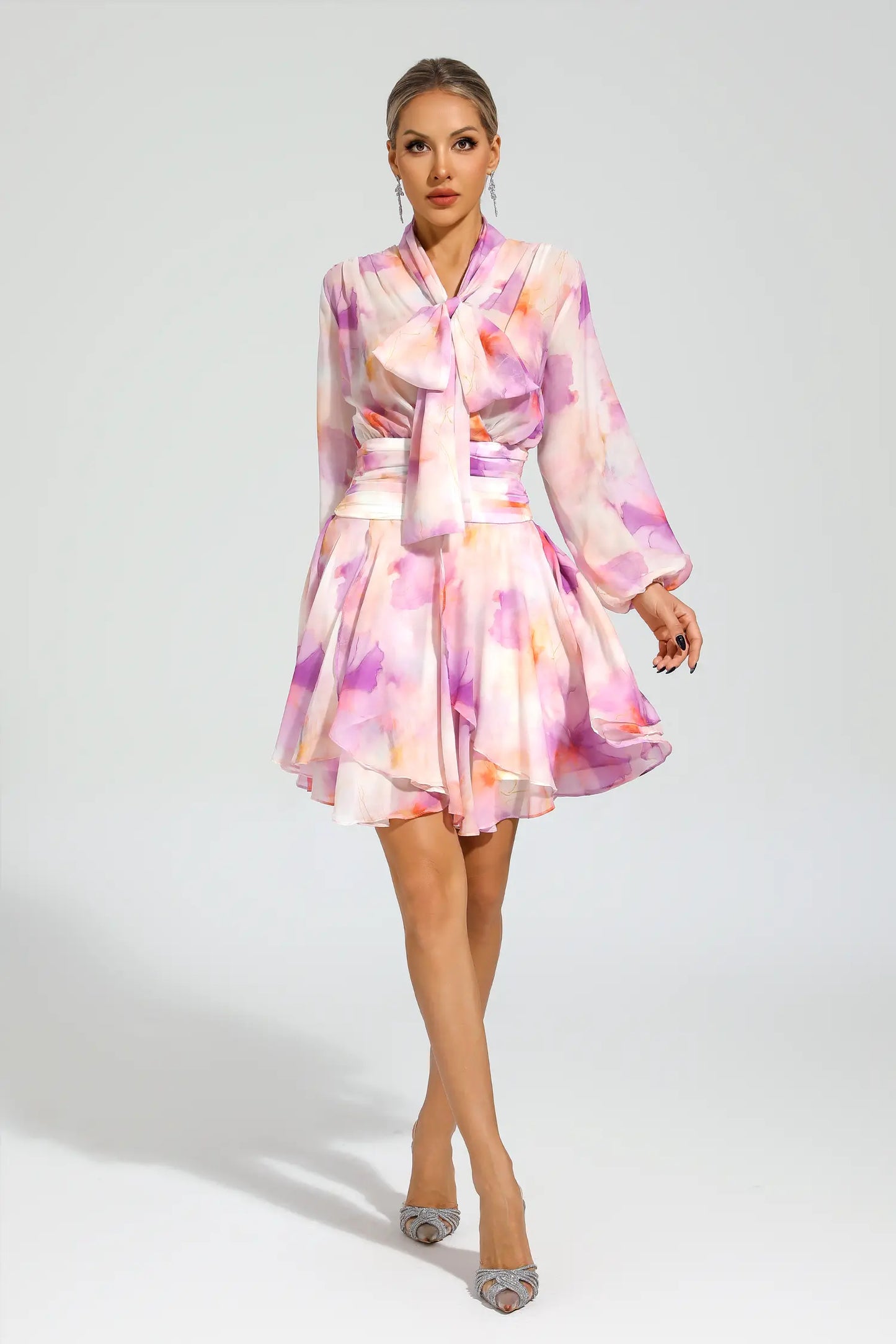 Sid Pink Floral Mini Dress