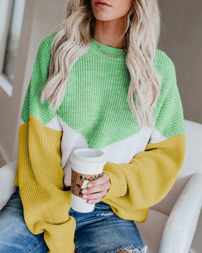Colorblock Jumper Knit Sweater