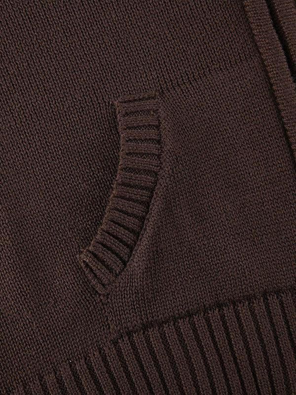 Hooded Crop Knit Cardigan