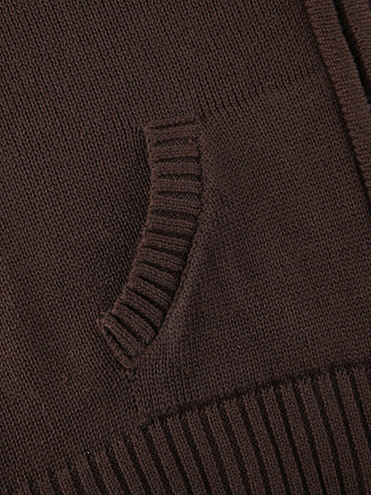 Hooded Crop Knit Cardigan