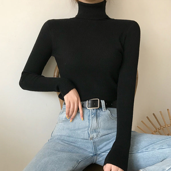 High Neck Jumper Knit Top
