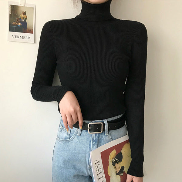 High Neck Jumper Knit Top