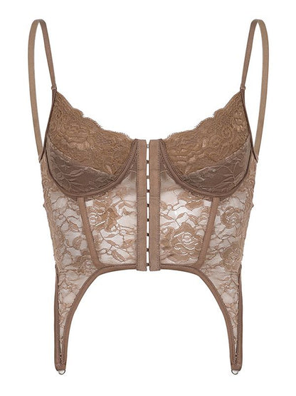 Criss Cross Back Lace Corset Top