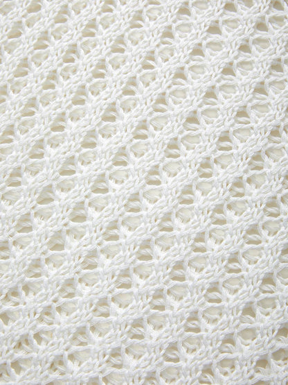 Hollow Out Crochet Long Sleeve Knit Top