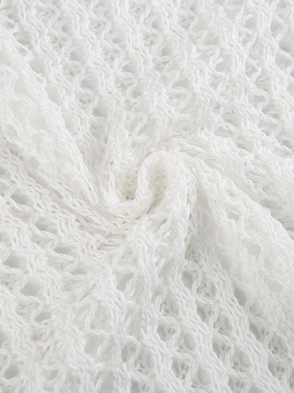 Hollow Out Crochet Long Sleeve Knit Top