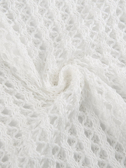 Hollow Out Crochet Long Sleeve Knit Top