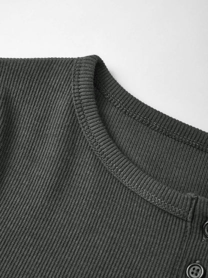 Button Down Long Sleeve Knit Top