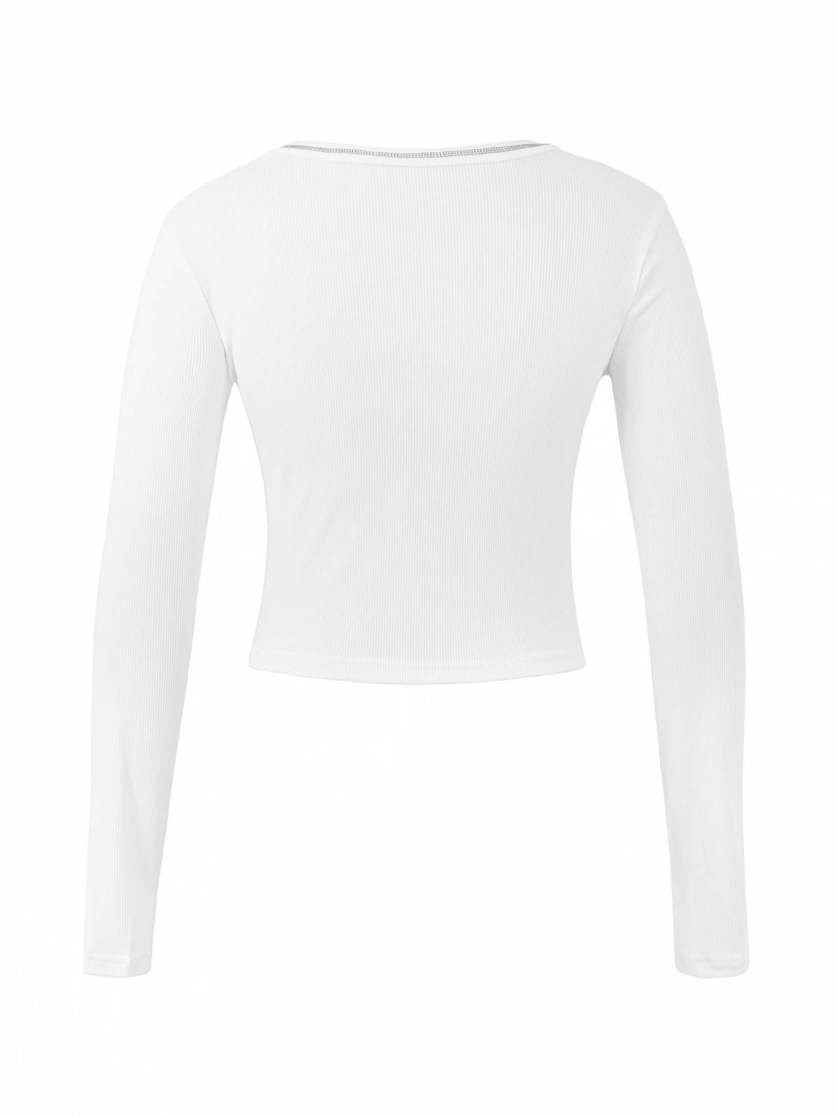 Long Sleeve Ribbed Knit Crop Top
