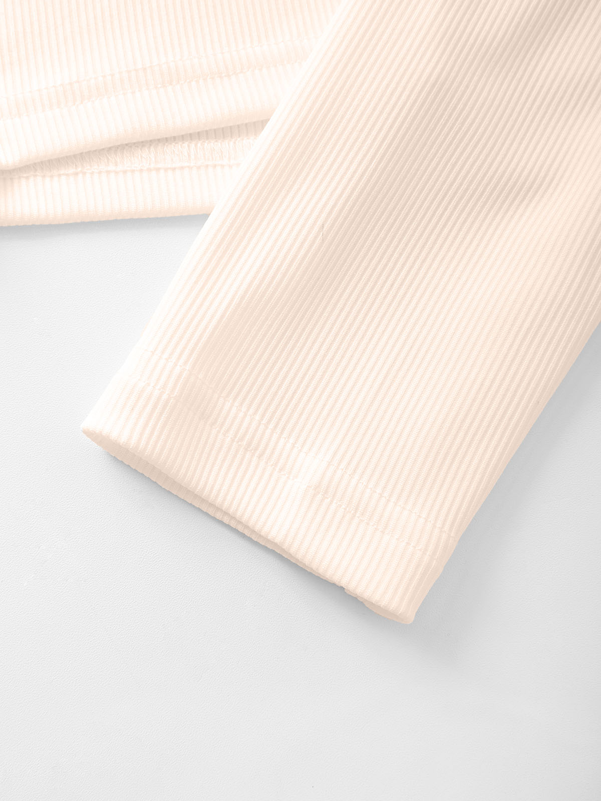 Long Sleeve Ribbed Knit Crop Top