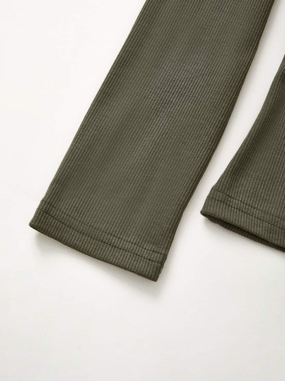 Lace Trim Black Long Sleeve Knit Top
