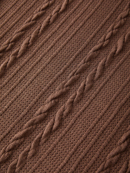 Vintage V Neck Cable Knit Top