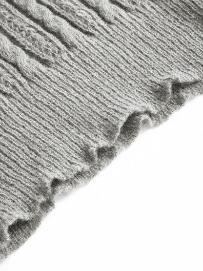 Vintage V Neck Cable Knit Top