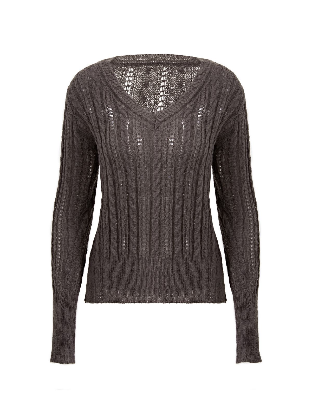 Vintage V Neck Cable Knit Top
