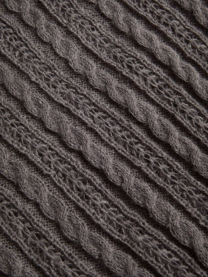 Vintage V Neck Cable Knit Top