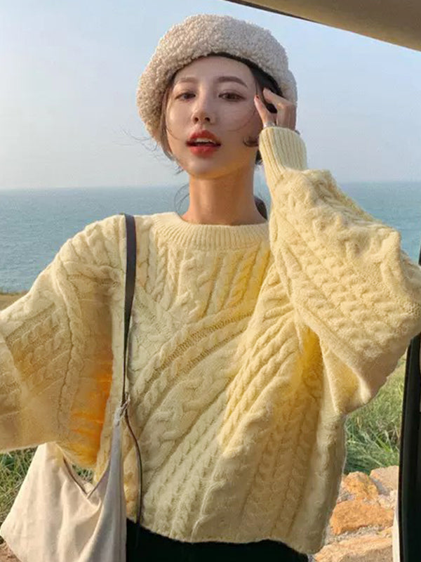 Vintage Pullover Cable Knit Sweater