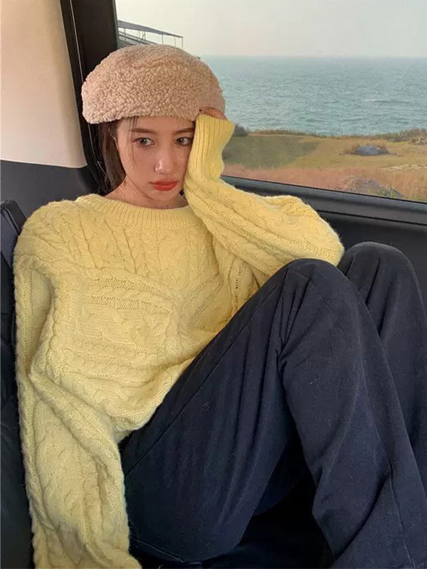 Vintage Pullover Cable Knit Sweater