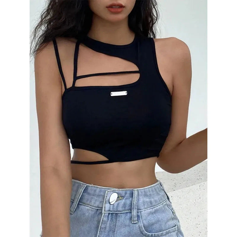 Sexy Tight-Fitting Punk Crop Top