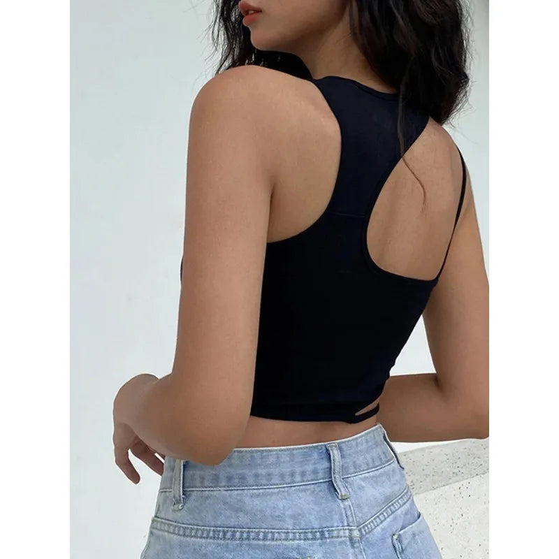 Sexy Tight-Fitting Punk Crop Top