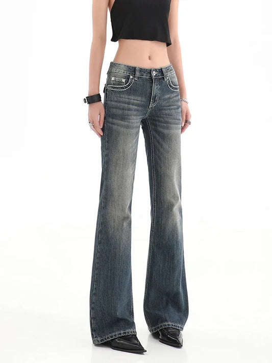 Vintage High Waist Summer Street Style Flared Jeans