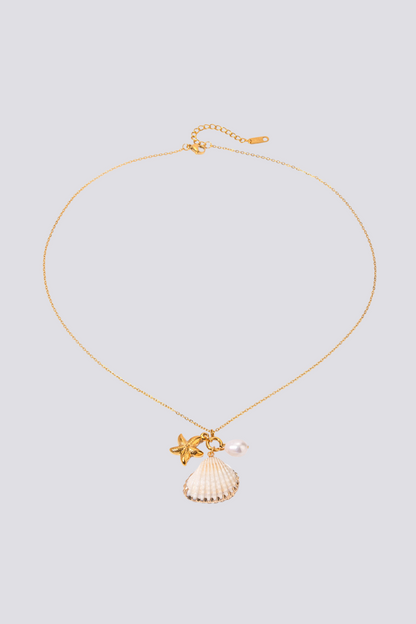 Collar de perlas, estrellas de mar y conchas Flavie