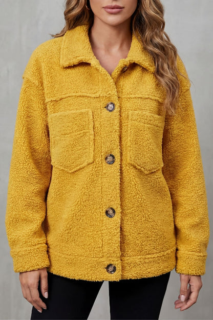 Floretta Teddy Fleece Button Up Jacket