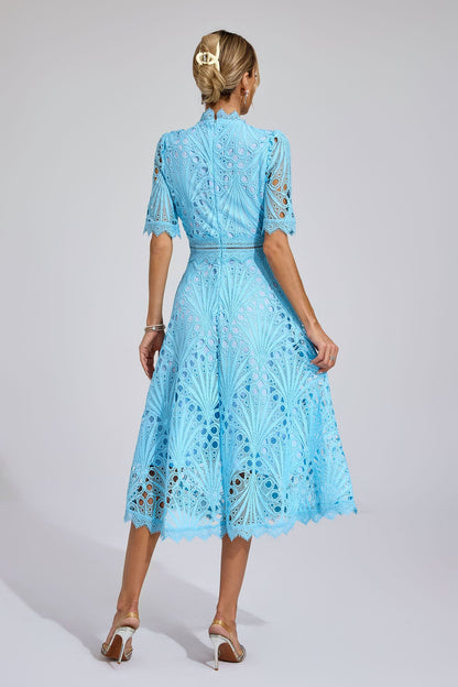Freeman Blue Cut Out Midi Dress