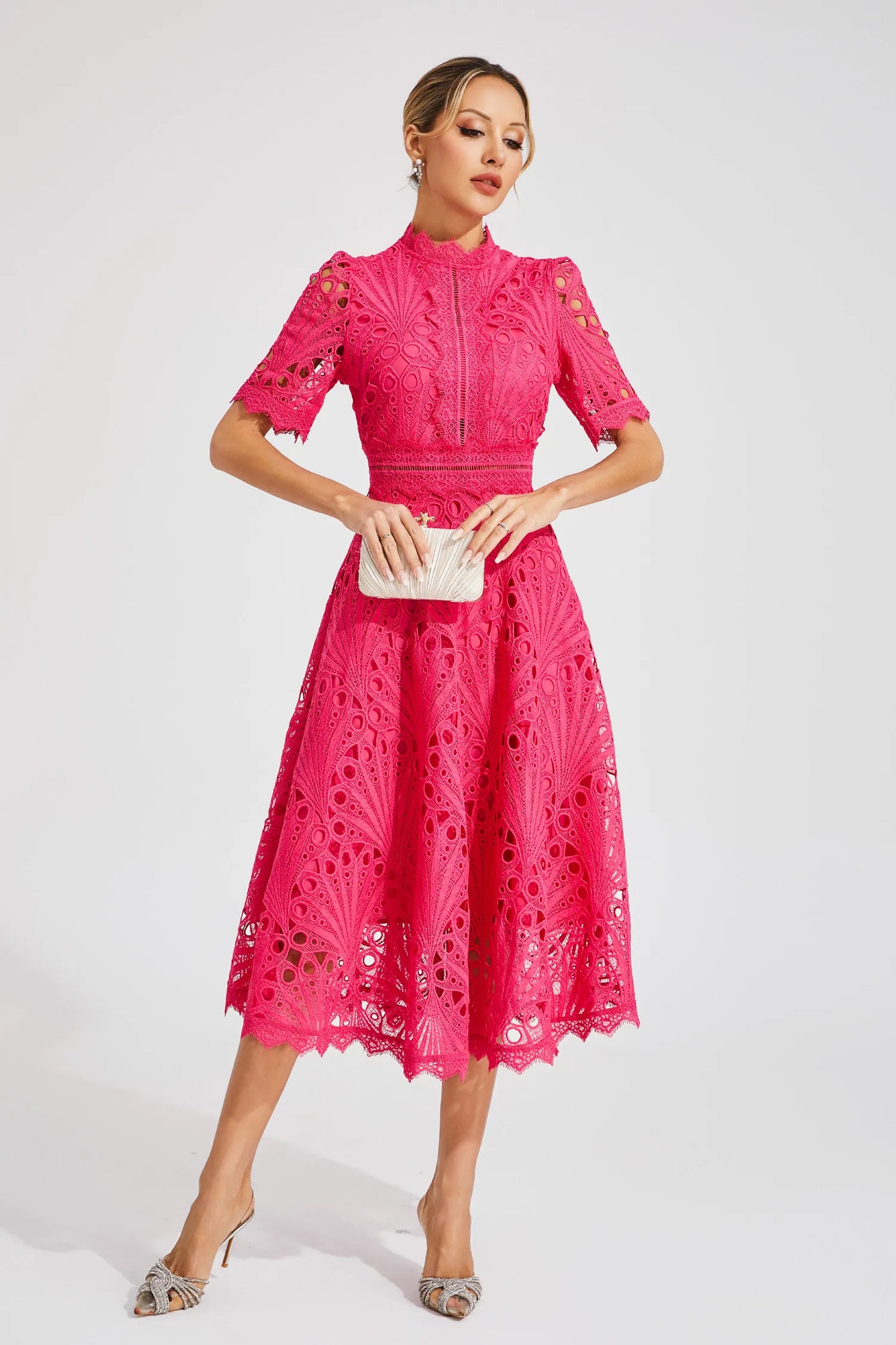 Hallie | Lace Midi Dress