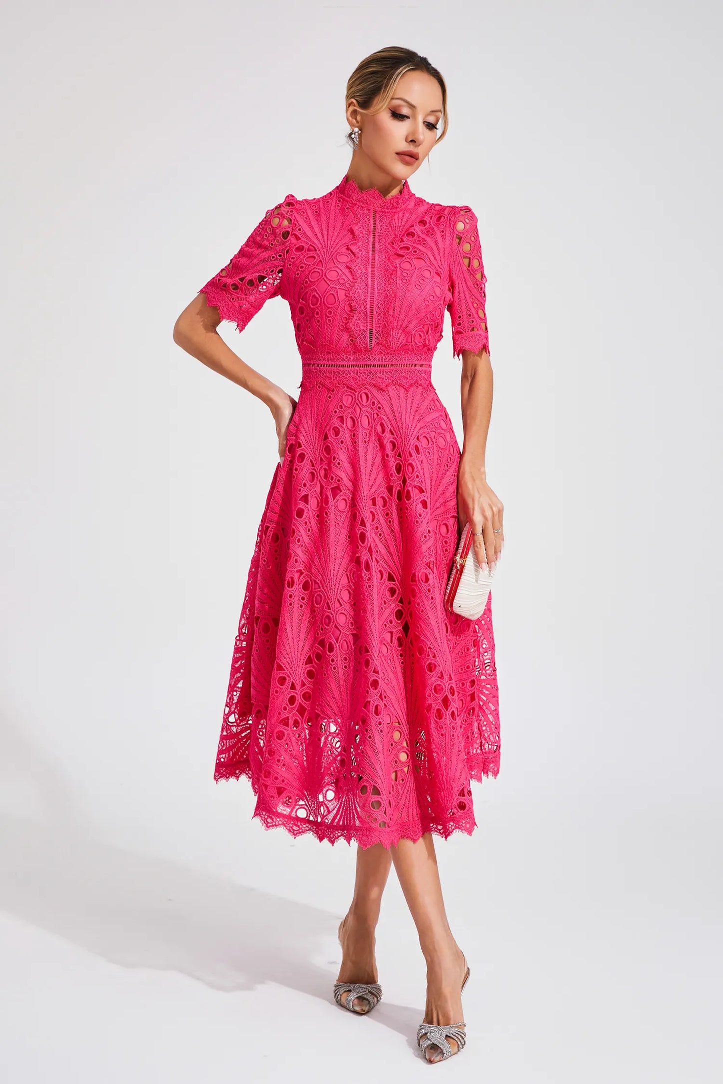 Hallie | Lace Midi Dress