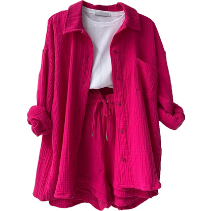 Freesia - Soft Cotton Cardigan Set for Women