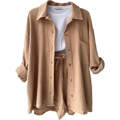 Freesia - Soft Cotton Cardigan Set for Women