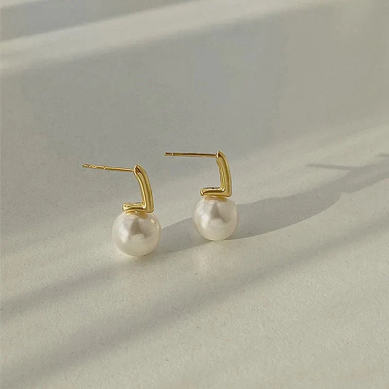 French Simple Imitation Pearl Women Temperament Wedding Party Jewelry Accessories Earring