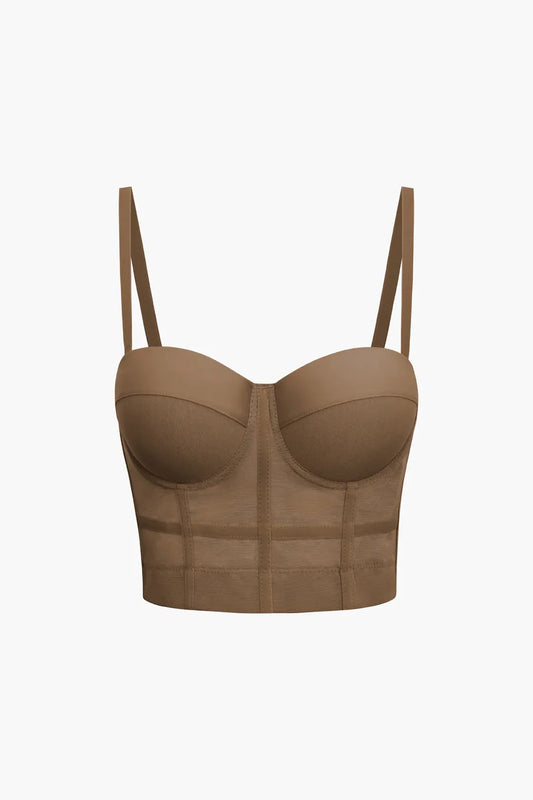 Furly Mesh Underwire Bustier Top