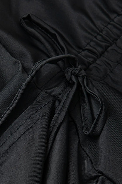 Gertie Asymmetric Ruched Drawstring Mini Skirt