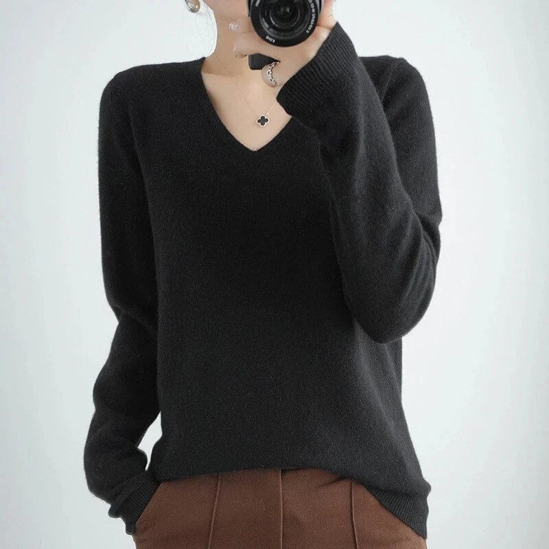 Pandora - Suéter de cuello en V - Casual - Estilo atemporal - Ideal para el invierno