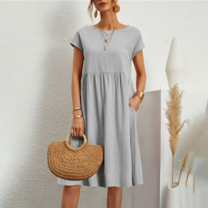 Women's Classic Roundneck Midi Dress  | Ideal for Spring/Summer