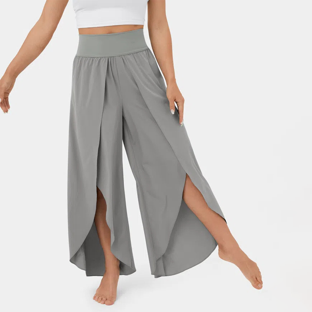 India - Pantalones acampanados para mujer - Elegantes - Tejido - Ideales para días informales