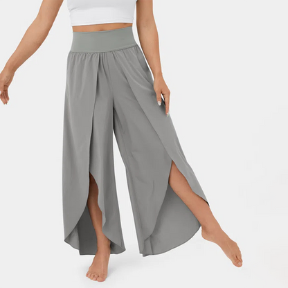 India - Pantalones acampanados para mujer - Elegantes - Tejido - Ideales para días informales