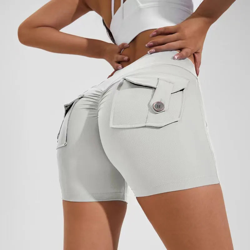 Gym Jogging Running Waist Lifting Push Up Tight Pocket Fitness Yoga Sports Short