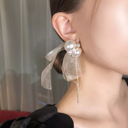 Lace Pearl Drop Earrings for Women by Lizakosht Etrendy