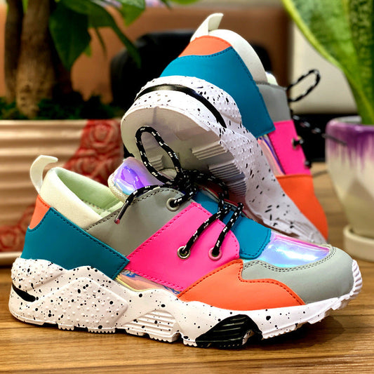 Women’s Stylish Multicolored Lace Up Sneakers | Ideal for All Seasons
