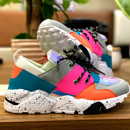 Women’s Stylish Multicolored Lace Up Sneakers | Ideal for All Seasons