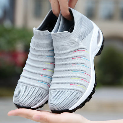 Women’s Easy to Wear Air Cushion Slip On Knit Sneakers | Great for All Seasons