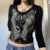 Graphics Print Y2K Retro T Shirt Indie Aesthetics Mall Goth Sweats Tees Autumn Spring Long Sleeve Crop Tops 90s Vintage Grunge