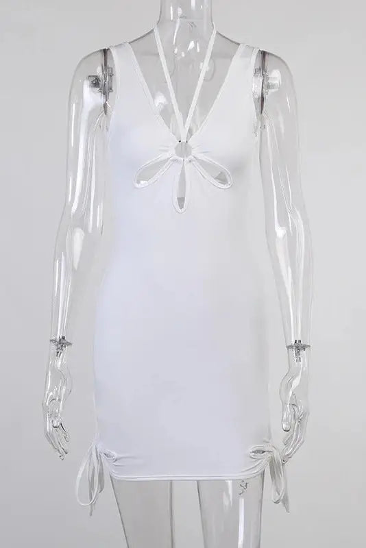 Backless Hollow Out Mini Dress