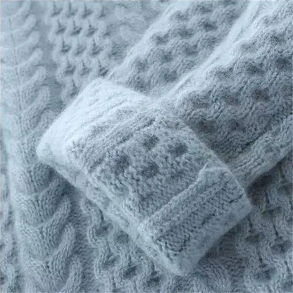 Jersey de cuello alto de punto trenzado para mujer | Ideal para otoño/invierno