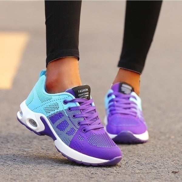 Women’s Lightweight Mesh Colored Lace Up Trainers | Great for All Seasons
