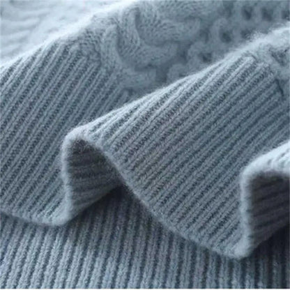 Jersey de cuello alto de punto trenzado para mujer | Ideal para otoño/invierno