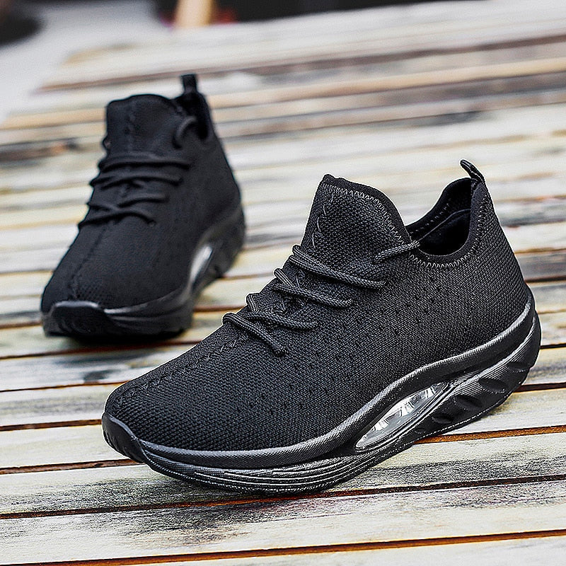 Women’s Stylish Air Cushion Knit Platform Sneakers | Ideal for All Seasons
